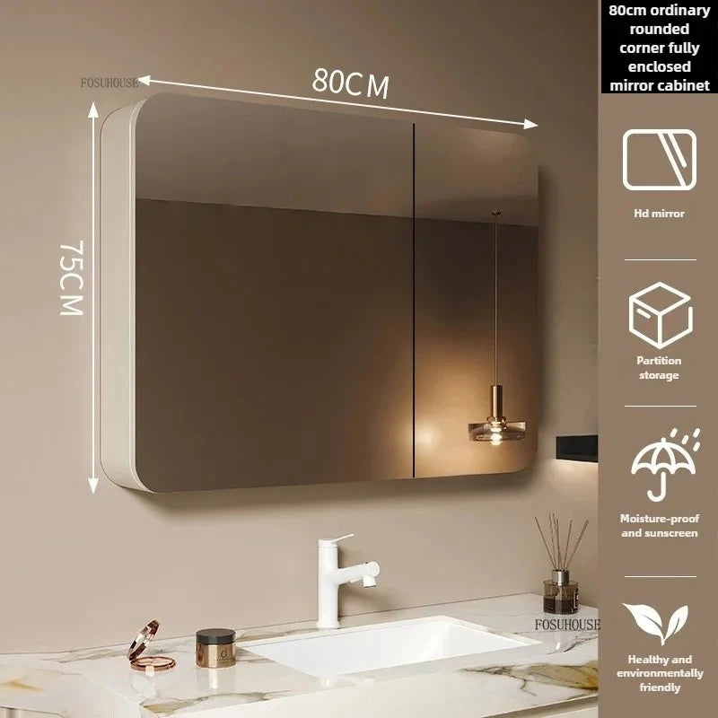 Clarity Capsule Frameless Mirrored Cabinet with Storage - product detail view 9 by LUMEVORO