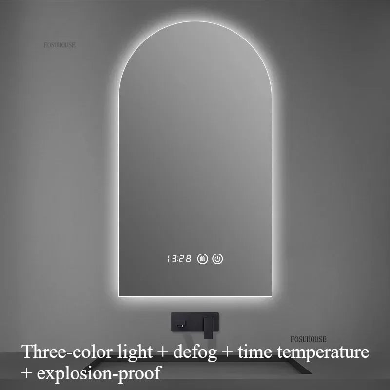 Pure Arch Frameless Polished Edge Wall Mirror - product detail view 20 by LUMEVORO
