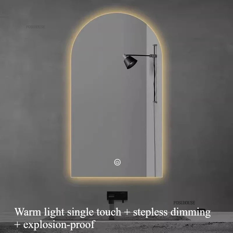 Pure Arch Frameless Polished Edge Wall Mirror - product detail view 7 by LUMEVORO