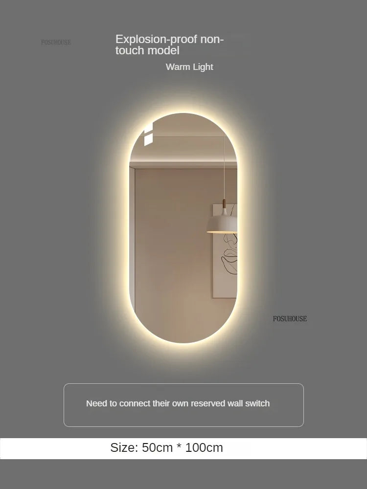 Horizon Capsule Backlit LED Smart Mirror with Digital Clock - product detail view 15 by LUMEVORO