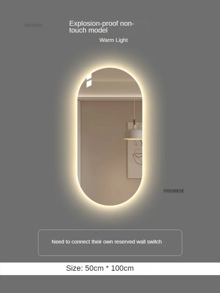 Horizon Capsule Backlit LED Smart Mirror with Digital Clock - product detail view 15 by LUMEVORO