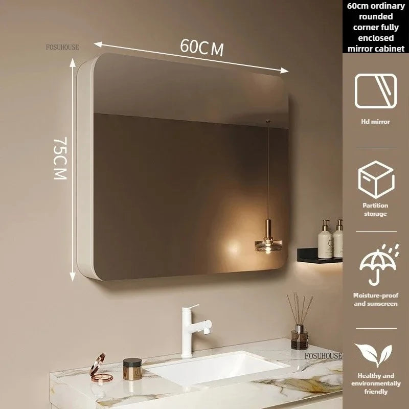 Clarity Capsule Frameless Mirrored Cabinet with Storage - product detail view 18 by LUMEVORO