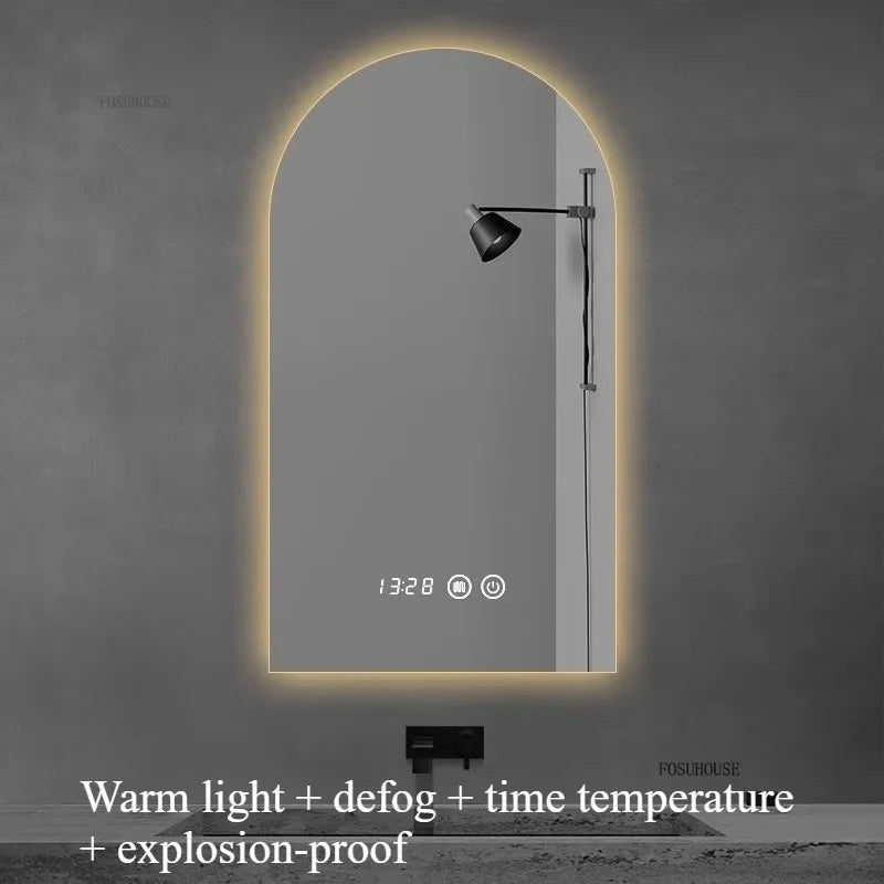 Pure Arch Frameless Polished Edge Wall Mirror - product detail view 25 by LUMEVORO