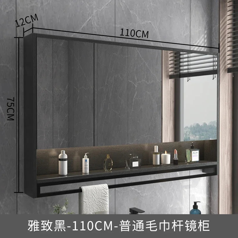Timber Luxe Semi-Enclosed Mirror Cabinet with Towel Rail - product detail view 25 by LUMEVORO
