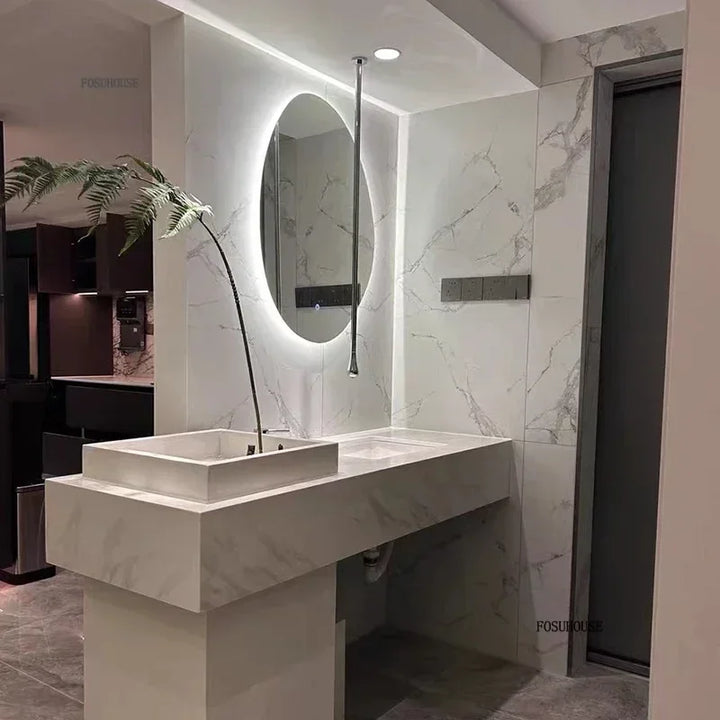 Essence Organic Pebble Backlit Frameless Smart Mirror - product detail view 6 by LUMEVORO
