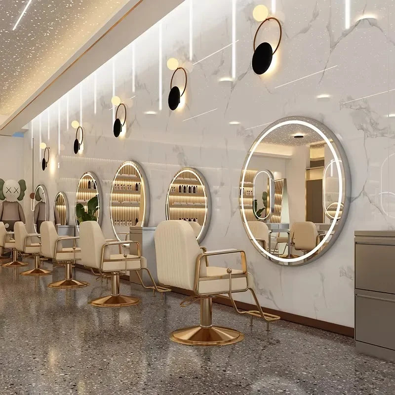 Elite Gold Brushed Salon Smart Mirror with Integrated LED - product detail view 8 by LUMEVORO