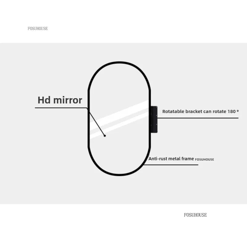 Sculptural Corner Folding Full-Length Mirror with Stand - product detail view 6 by LUMEVORO