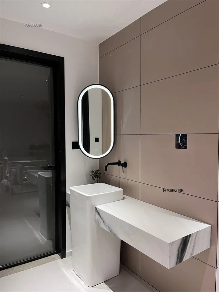 Sculptural Corner Folding Full-Length Mirror with Stand - product detail view 19 by LUMEVORO