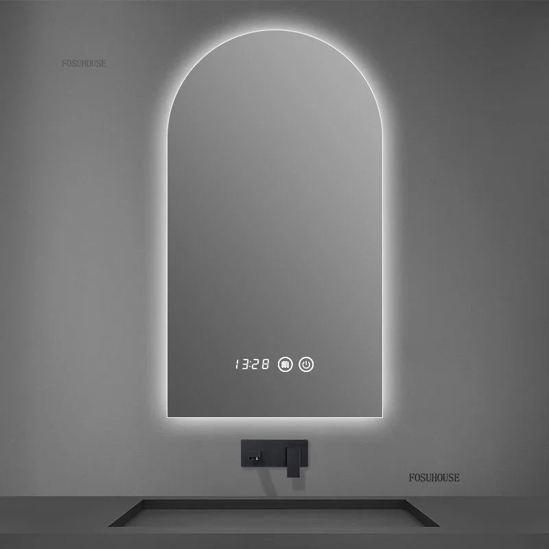Pure Arch Frameless Polished Edge Wall Mirror - product detail view 3 by LUMEVORO