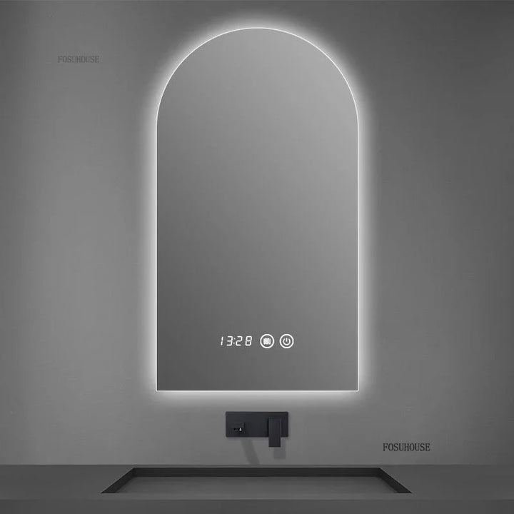 Pure Arch Frameless Polished Edge Wall Mirror - product detail view 3 by LUMEVORO