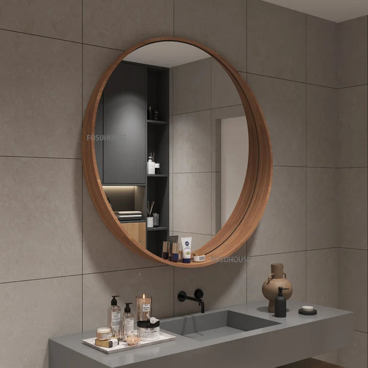 Artisan Oak Wood Framed Wall Mirror with Exposed Joinery - product detail view 10 by LUMEVORO