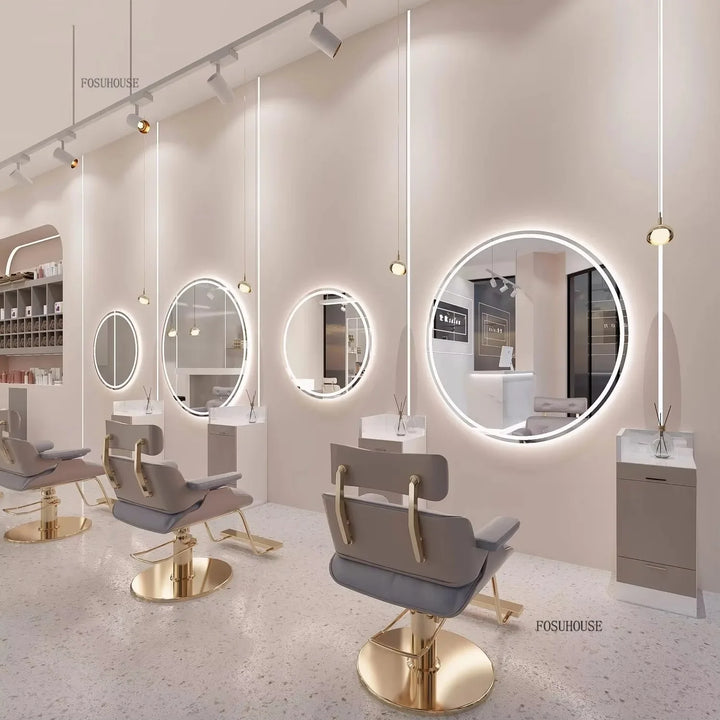 Elite Gold Brushed Salon Smart Mirror with Integrated LED - product detail view 2 by LUMEVORO