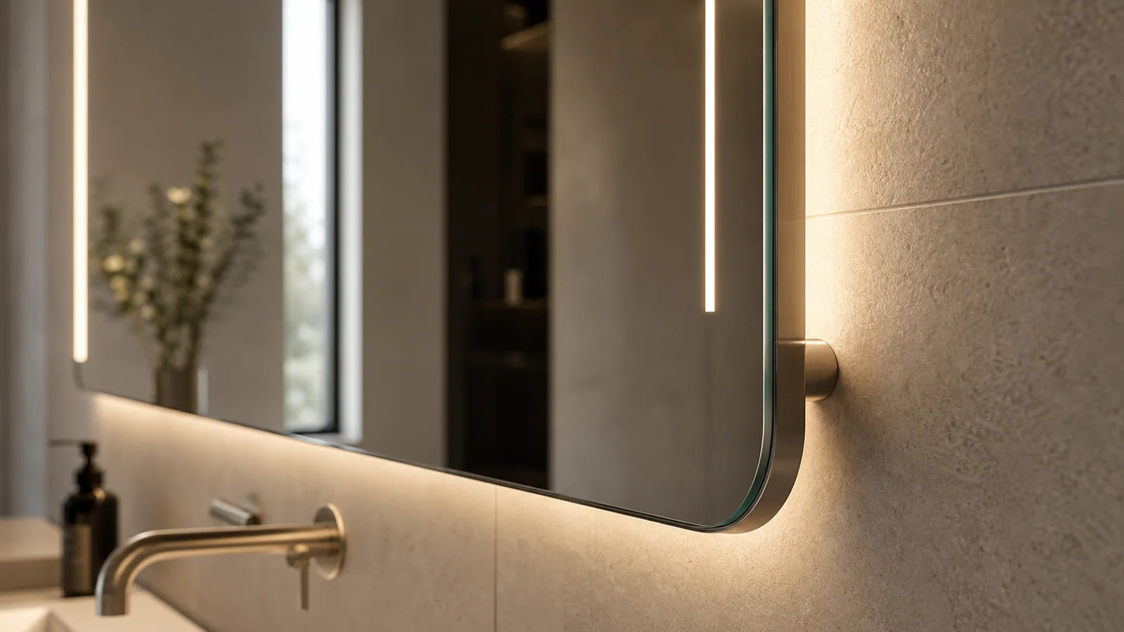 A Better Reflection sustainability/material closeup for LUMEVORO LED mirrors