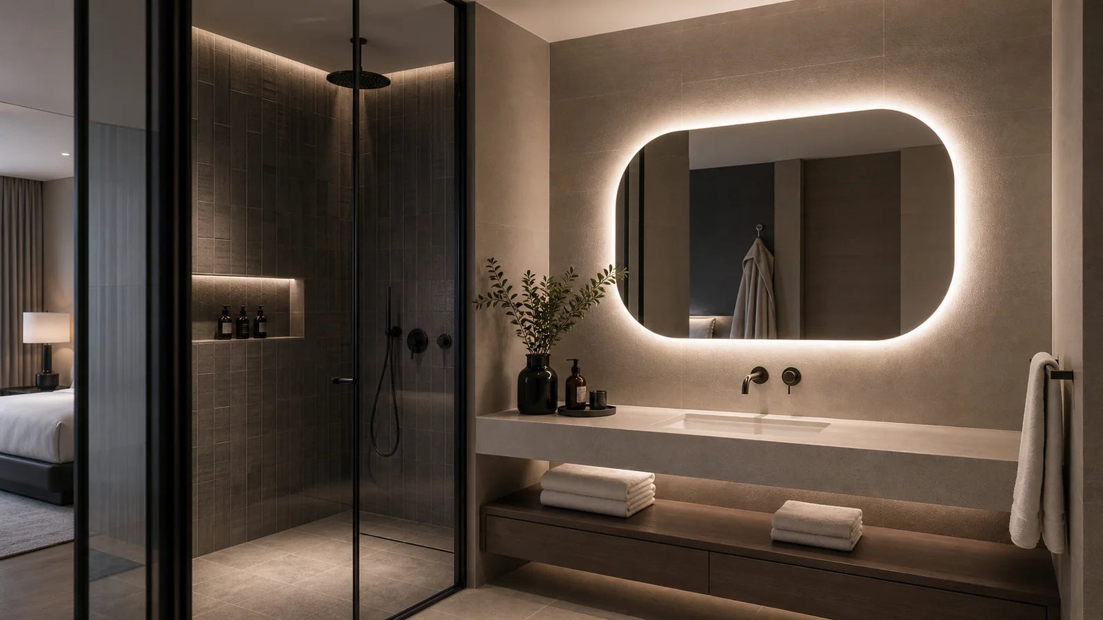 Compact powder room inspiration for LUMEVORO LED mirrors