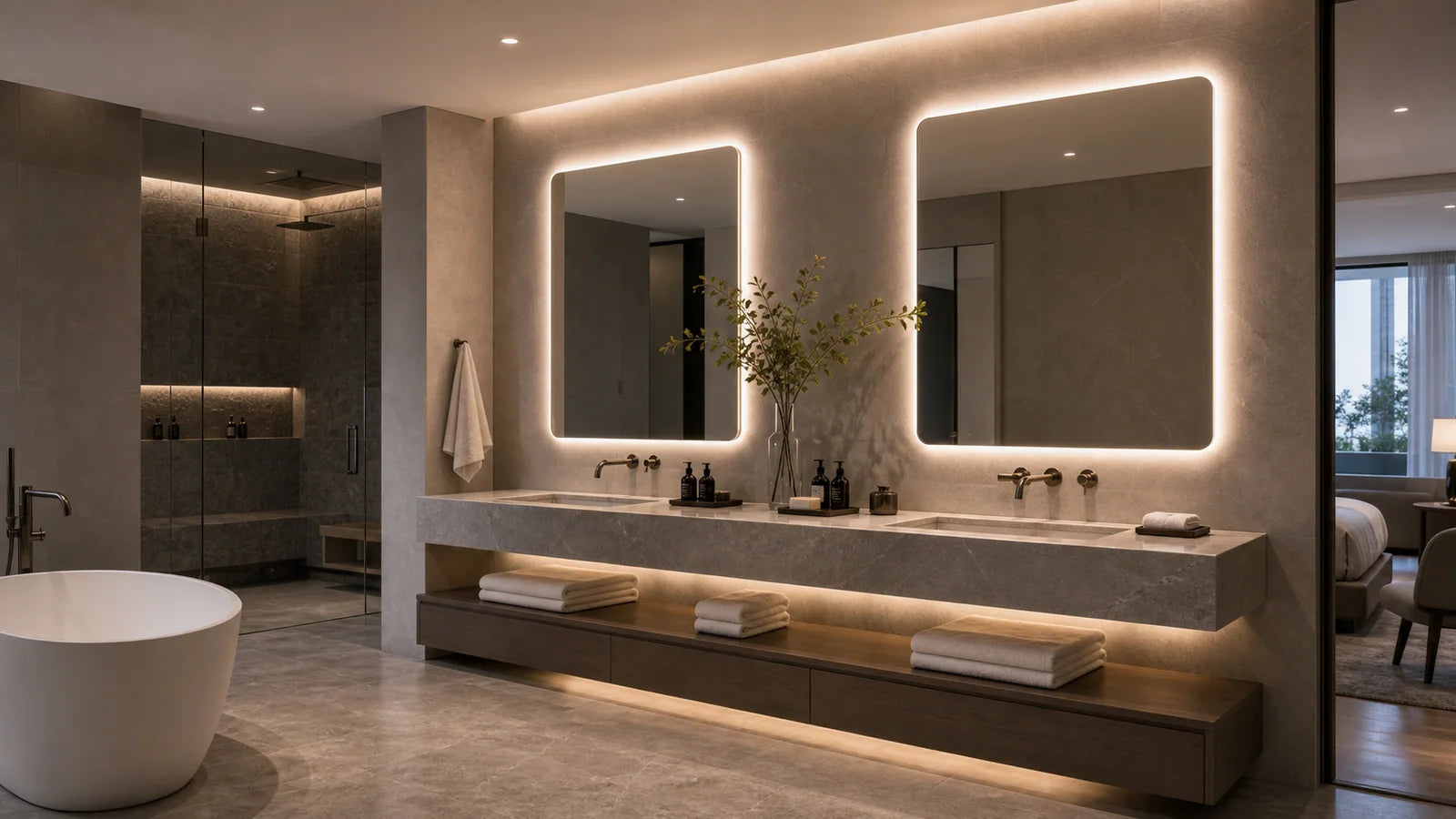 Salon mirror wall inspiration for LUMEVORO LED mirrors