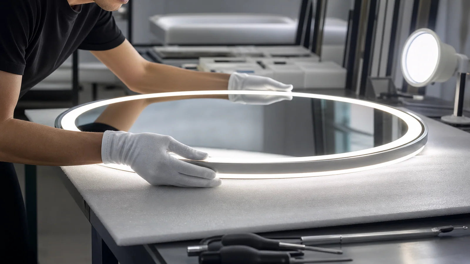 Soft task light inspiration for LUMEVORO LED mirrors