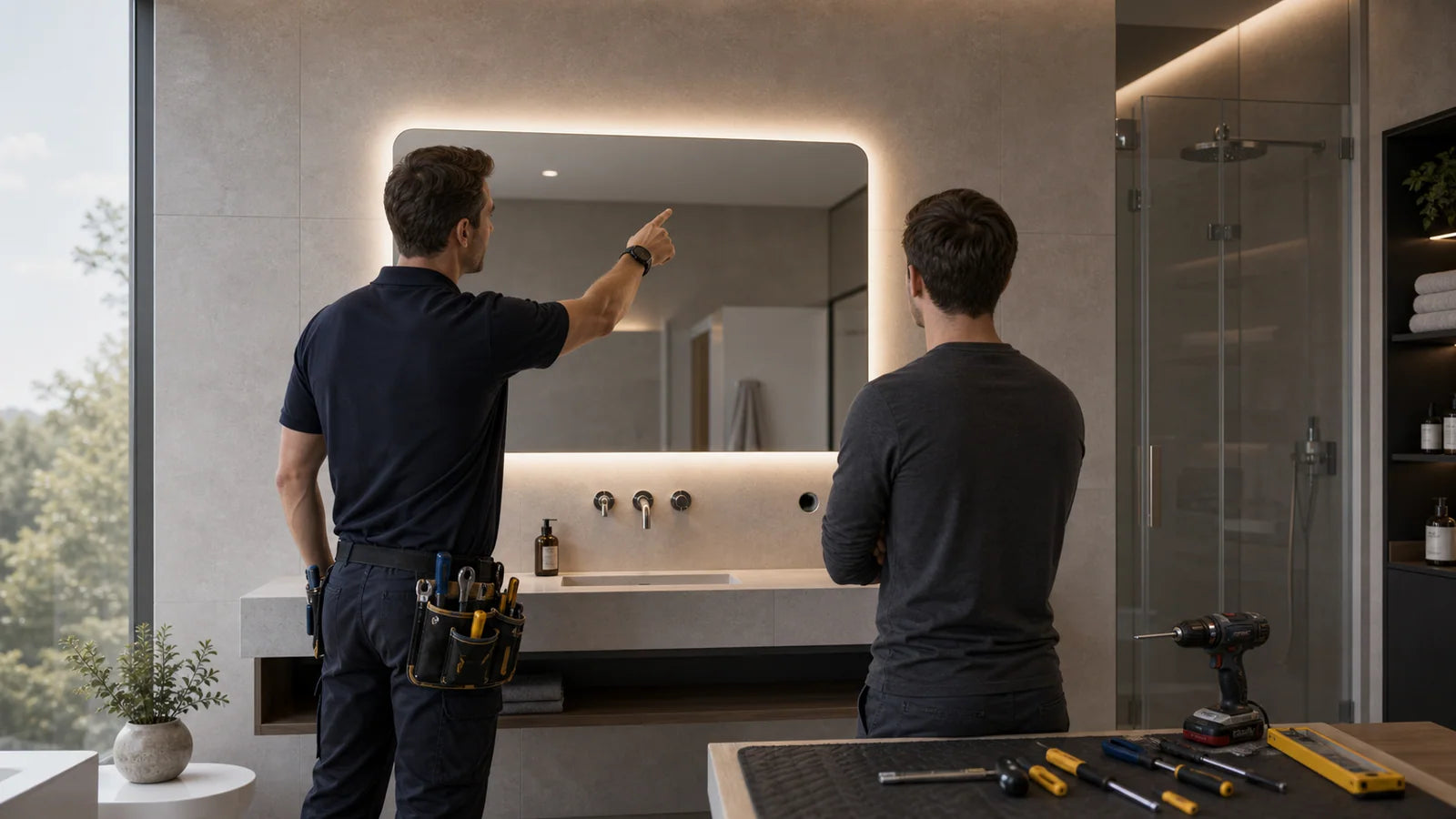 Installation Training single training hero image for LUMEVORO LED mirrors
