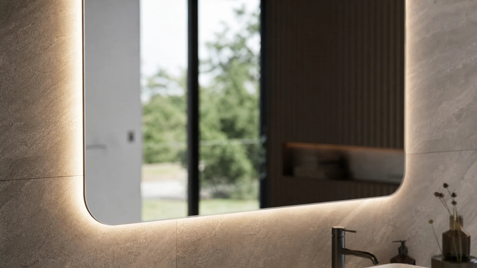 Our Story long alternating story image stream for LUMEVORO LED mirrors