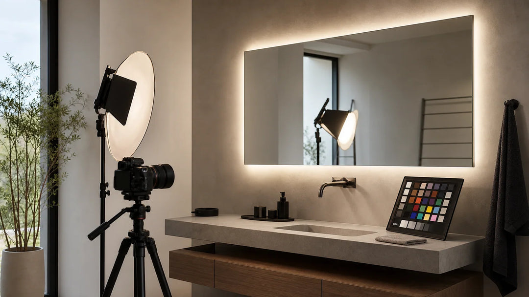 Our Story long alternating story image stream for LUMEVORO LED mirrors