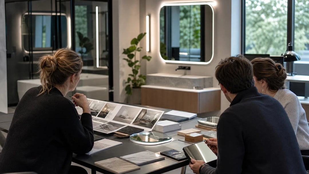 Our Story long alternating story image stream for LUMEVORO LED mirrors
