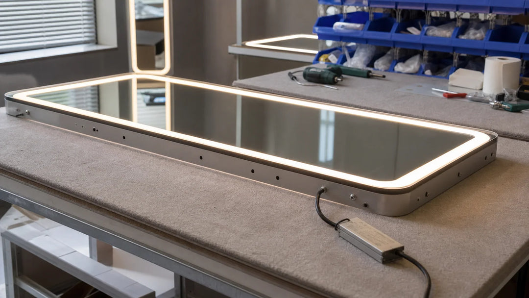 Our Story long alternating story image stream for LUMEVORO LED mirrors