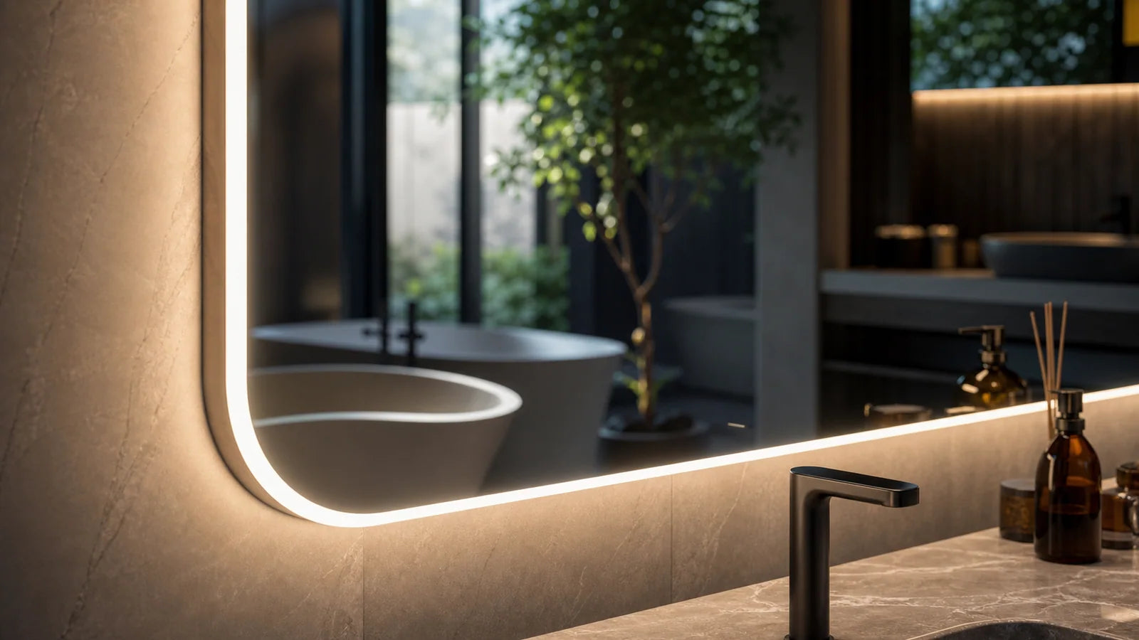 Our Story long alternating story image stream for LUMEVORO LED mirrors