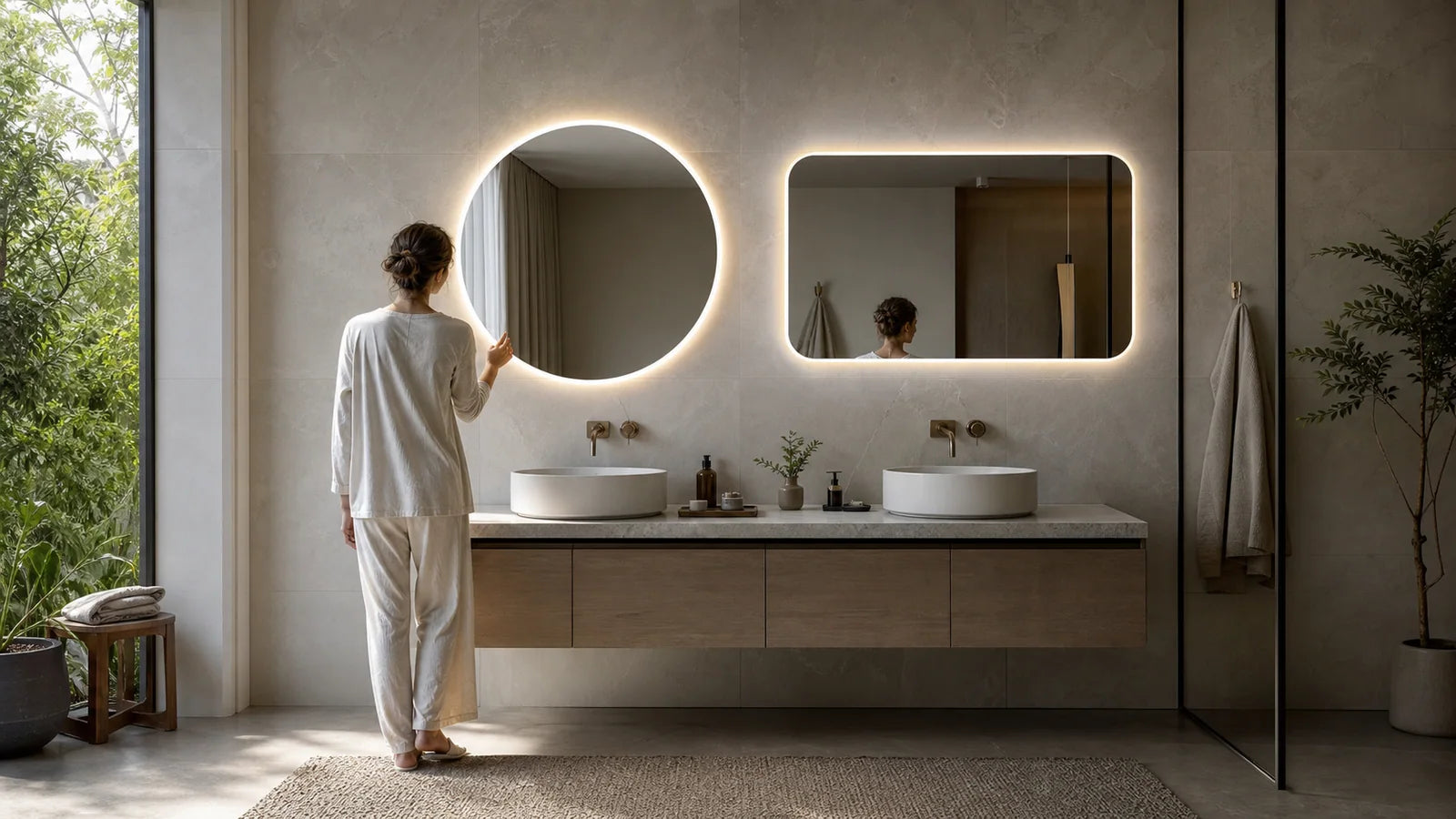 Our Story long alternating story image stream for LUMEVORO LED mirrors