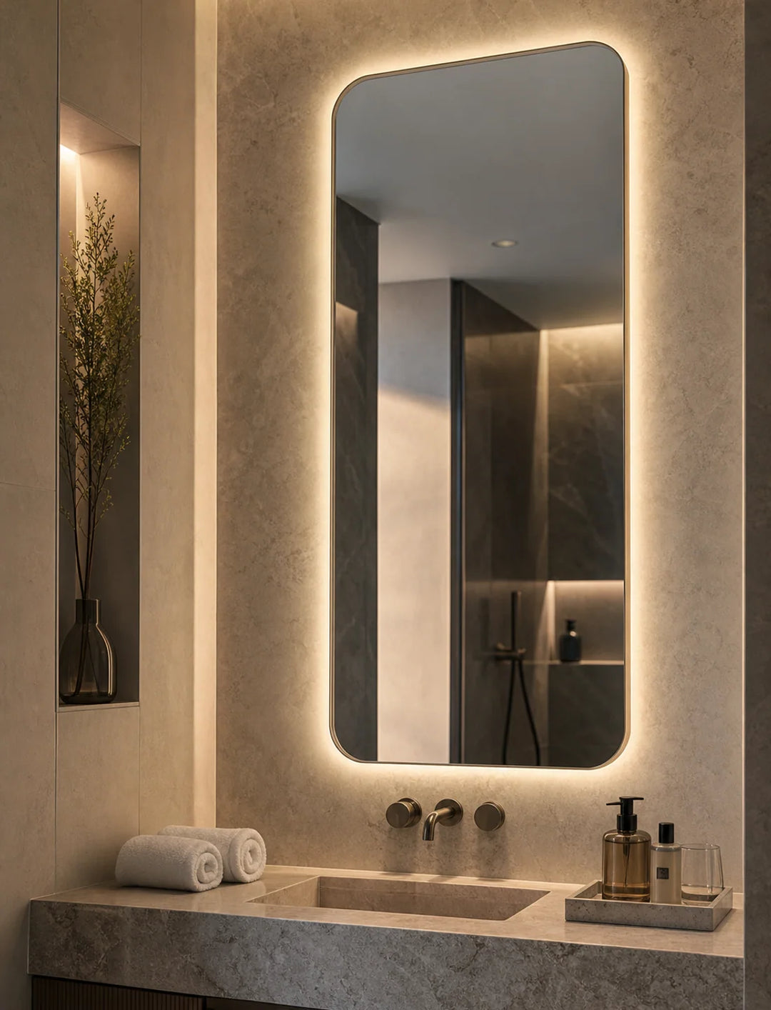 Trade Program vertical bespoke card for LUMEVORO LED mirrors