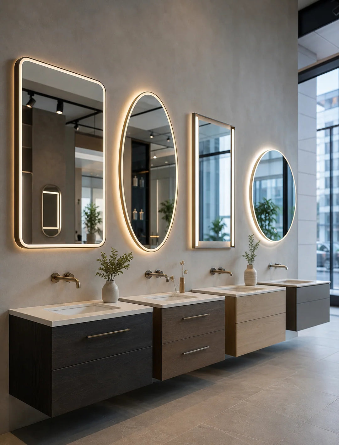 Trade Program vertical framed mirror card for LUMEVORO LED mirrors